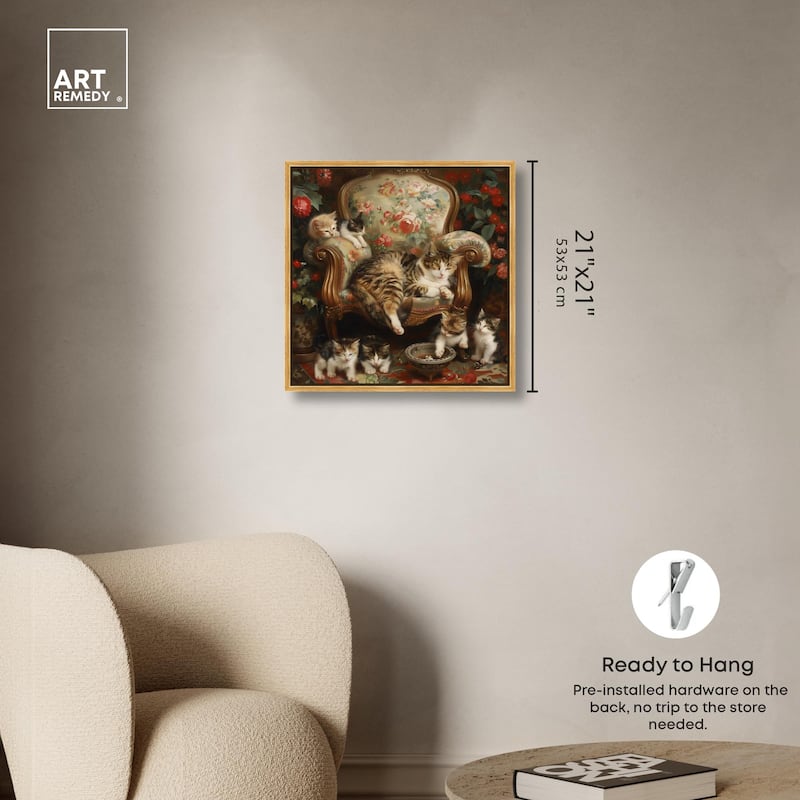 Lounging Cats Canvas by Art Remedy