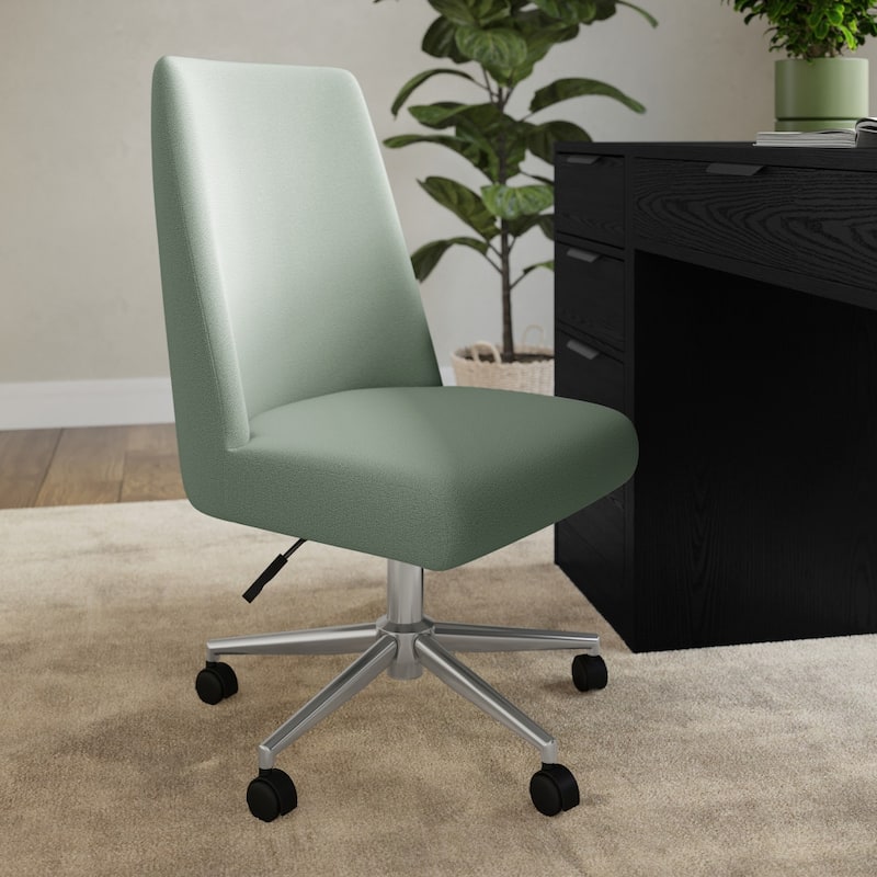 Martha Stewart Upholstered Height Adjustable Swivel Home Office Chair
