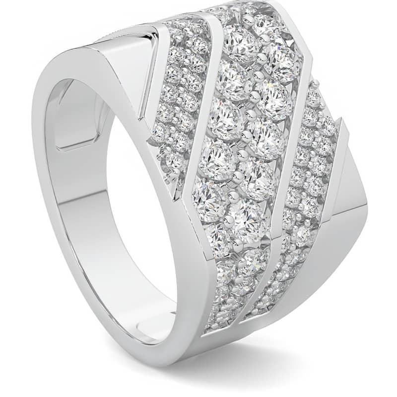 G/VS 2.50Ct Men's Diamond Ring Yellow Gold Lab Grown