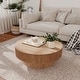preview thumbnail 27 of 61, Modern Solid Wood Veneered Round Coffee Tea Table with Storage