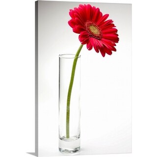 Shop Pink Gerbera Daisy In A Glass Vase Canvas Wall Art