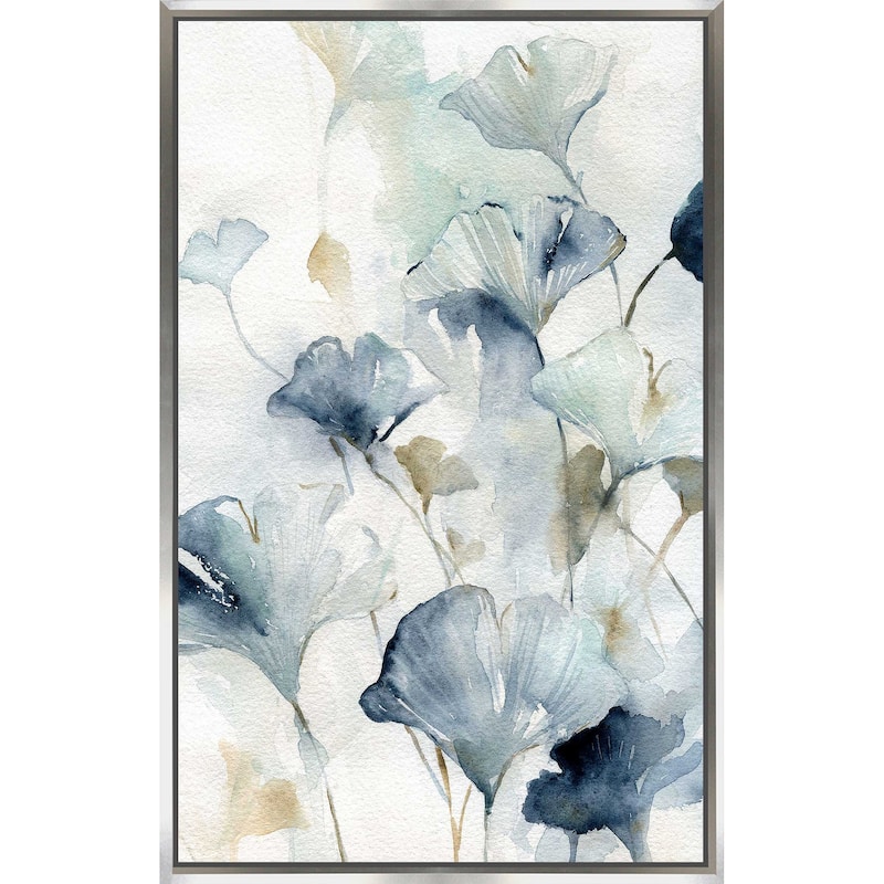 "Indigo Ginkgo II" by Carol Robinson Print on Floating Canvas