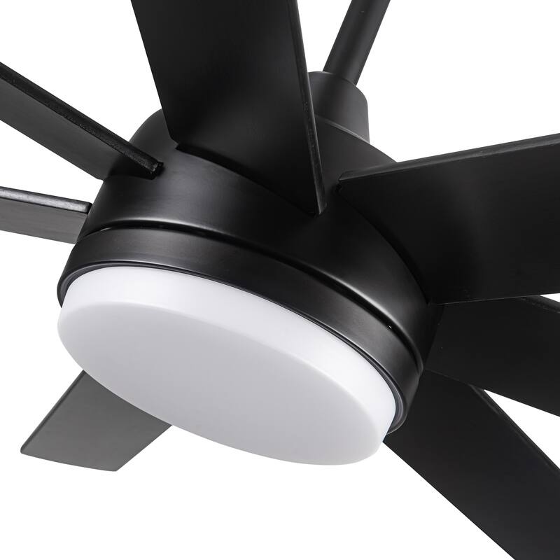 Dual-Tone Wood Blades Ceiling Fan Light with Dimmable 3-Color LED & 6-Speed Remote Control, Timer and Memory Function