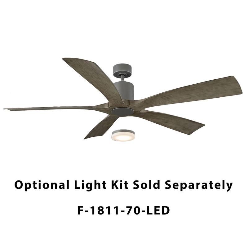 Aviator Indoor and Outdoor 5-Blade Smart Ceiling Fan 70in with Remote Control (Light Kit Sold Separately)