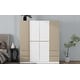 preview thumbnail 10 of 10, Freestanding Wardrobe Closet Cabinet with Hanging Rods & 4 Drawers, 6-Doors Wooden Clothes Storage Cabinet Bedroom Armoire