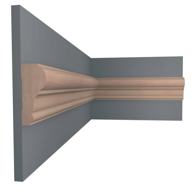 WM392 1-in D x 2-3/8-in W x 96-in L Americraft Solid Hardwood Stain Grade Chair Rail Moulding