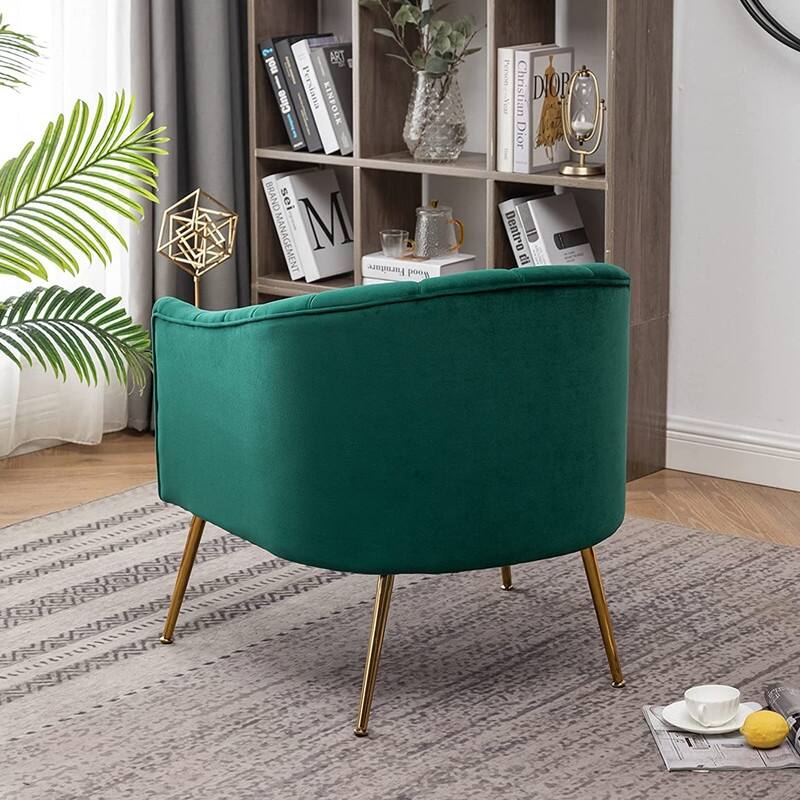 SEYNAR Modern Velvet Upholstered 3 Piece Living Room Set with Golden Legs