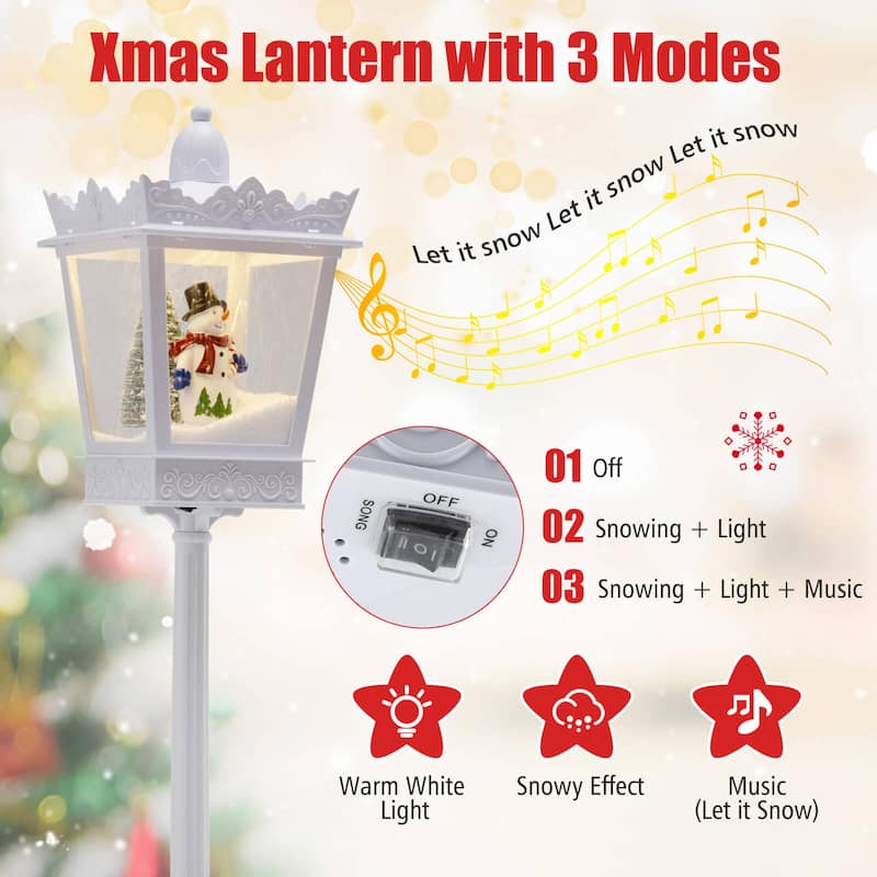 Costway 8 ft Musical Christmas Streetlight with Warm White LED Lights - See Details