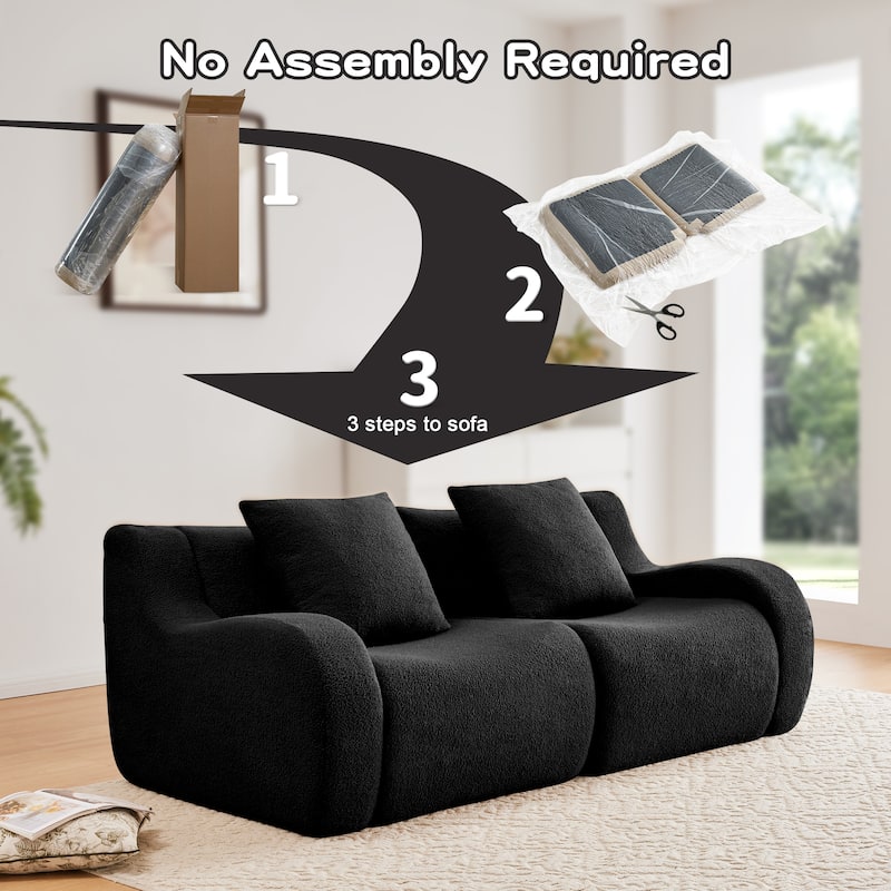GDF Studio - Fairford 2-Seat Modular Sofa With Curved Armrests & Non-Slip Base