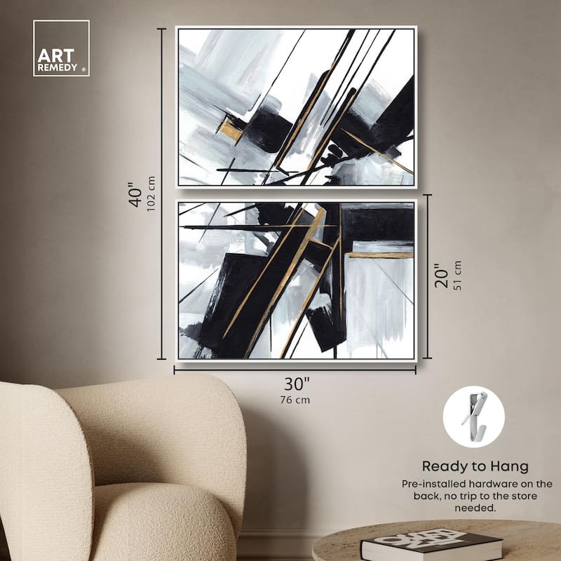 Interlocking Black Canvas Set of 2 by Art Remedy