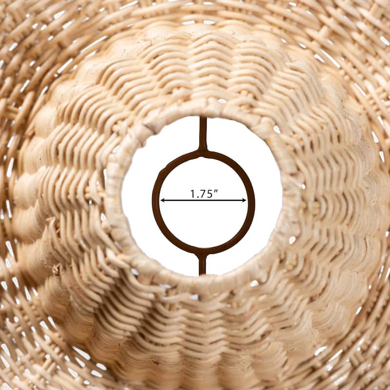 Lavada Bohemian Natural Scalloped Rattan Pendant Lampshade