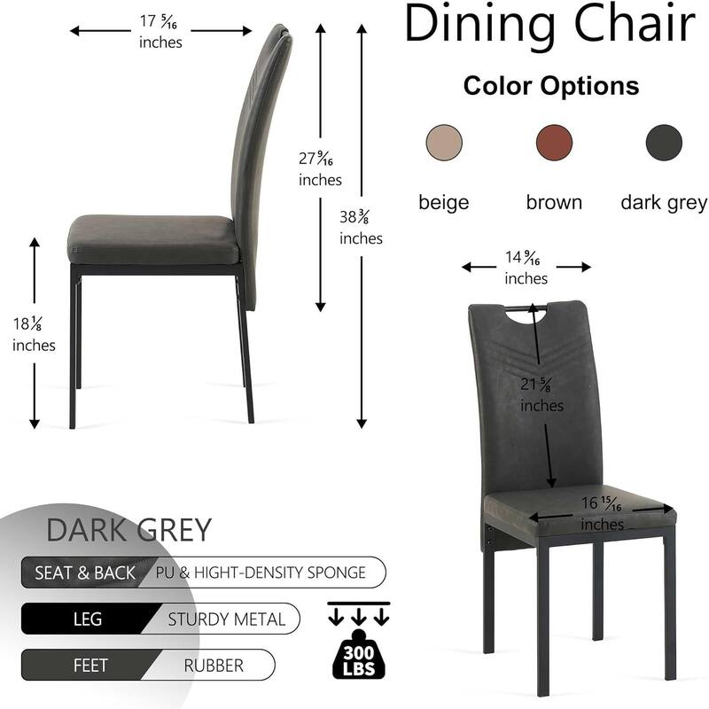 Howtai Upholstered PU Leather Home Kitchen Dining Chairs