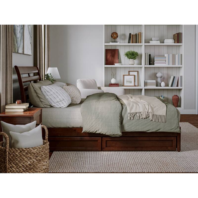 Emelie Platform Bed with Panel Footboard and Storage Drawers