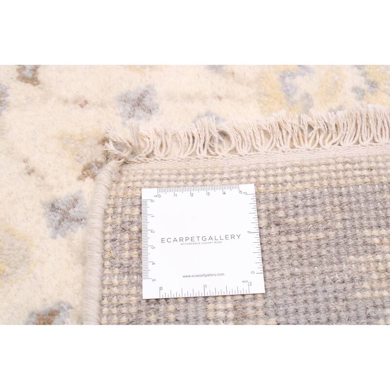 ECARPETGALLERY Hand-knotted Royal Oushak Cream Wool Rug - 2'6 x 11'8