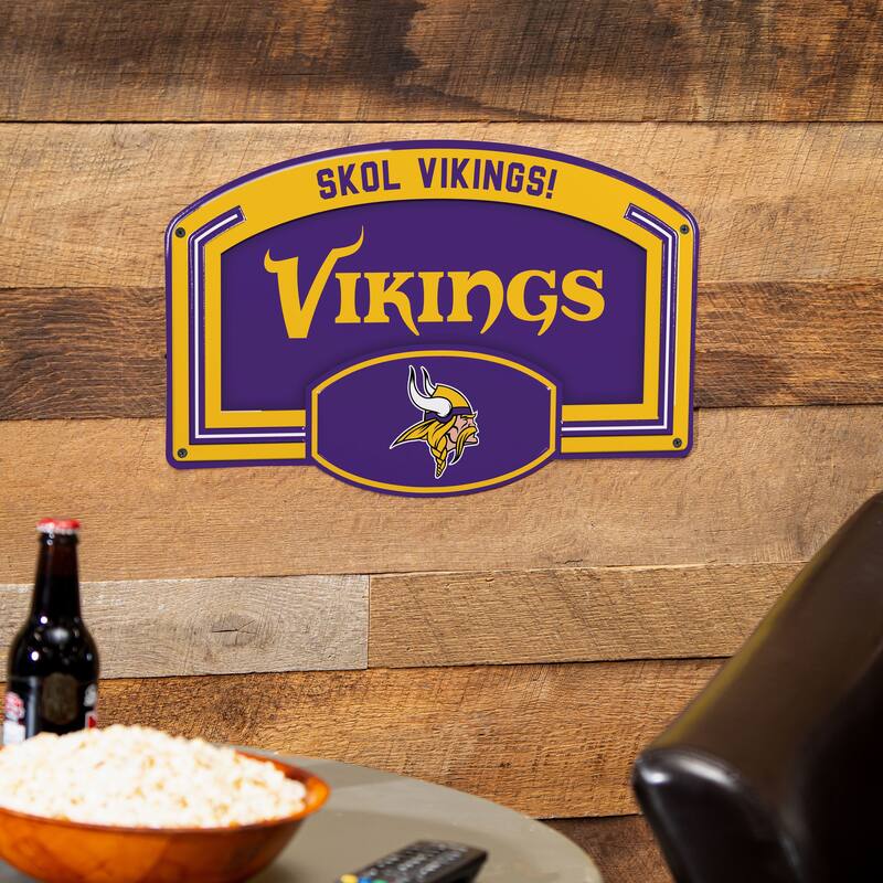 Minnesota Vikings Embossed Steel Wall Sign, 11" x 17"