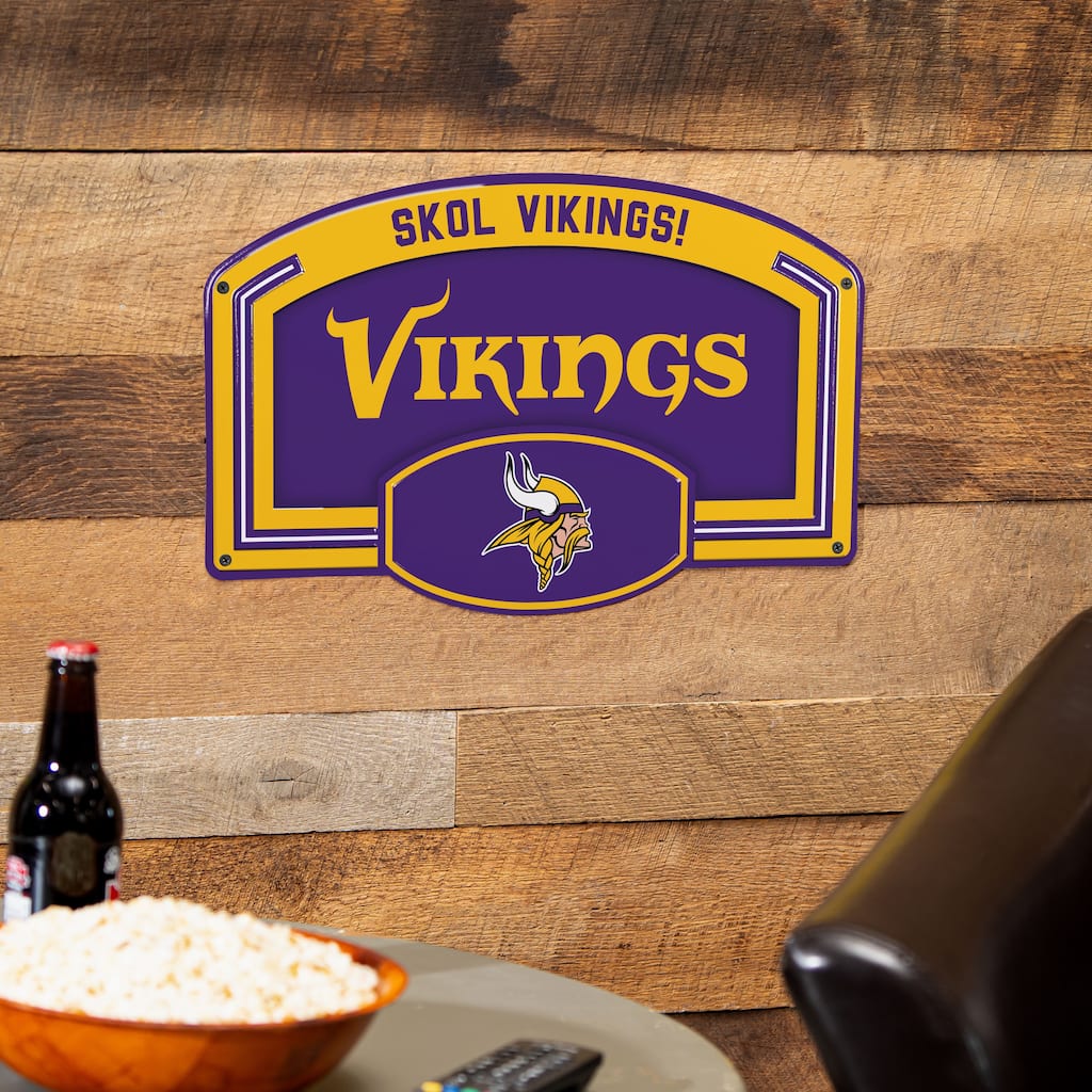 Minnesota Vikings Embossed Steel Wall Sign, 11" x 17"