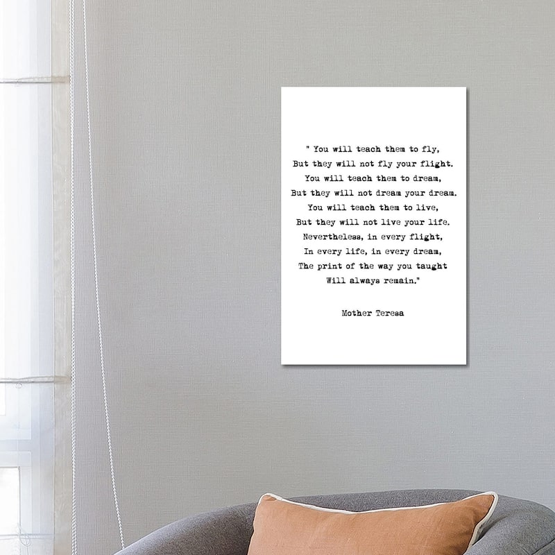 iCanvas "Dream - Mother Theresa Quote" by Mambo Art Studio Canvas Print - 26x18x1.5