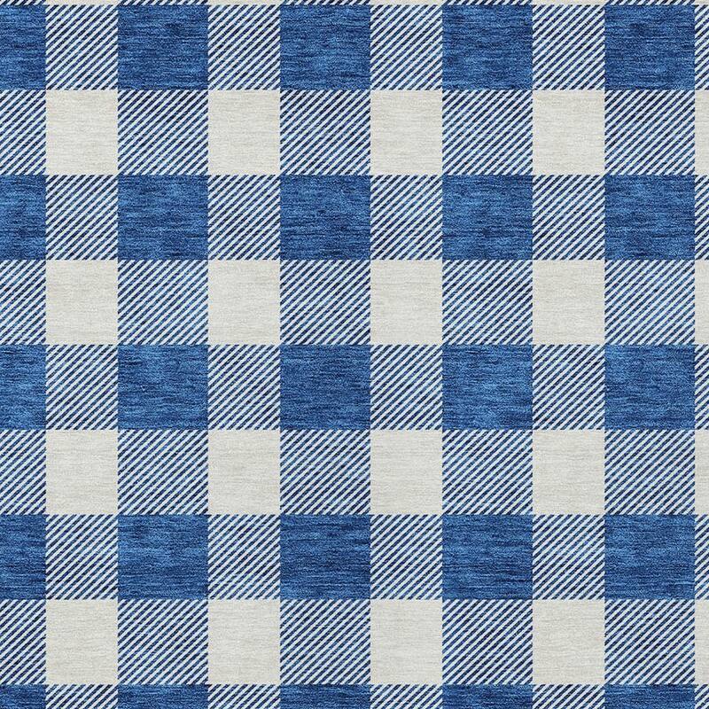 HomeRoots Plaid Transitional Rectangle Outdoor Rug