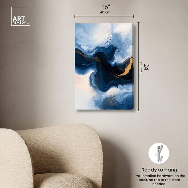 Blue Deep II Canvas by Art Remedy, Gallery Wrapped
