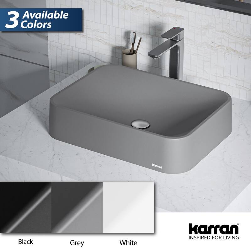 Karran Sea Crest Quartz 22 inch Bathroom Vessel Sink
