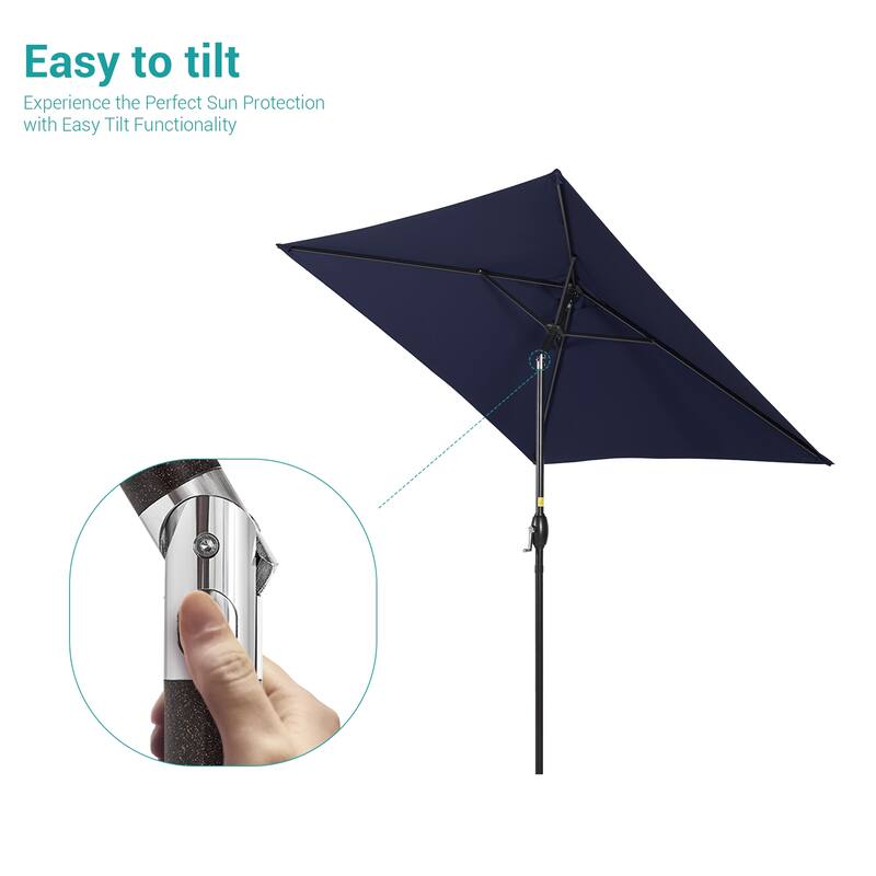 BONOSUKI 6.5x6.5Ft Patio Market Umbrella Weather-Resistant Frame
