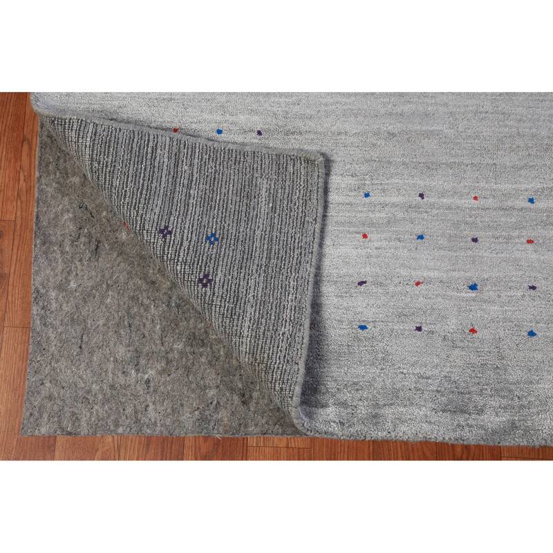 Hand Knotted Oriental 100% Wool Carpet Tribal Tribal Greys & Charcoal Gabbeh Area Rug - 12' 2'' X 9' 2''