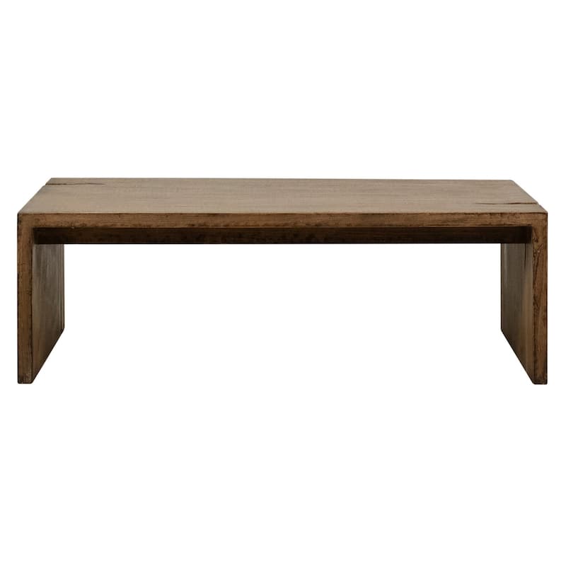Evie Reclaimed Pine Waterfall Coffee Table, Espresso