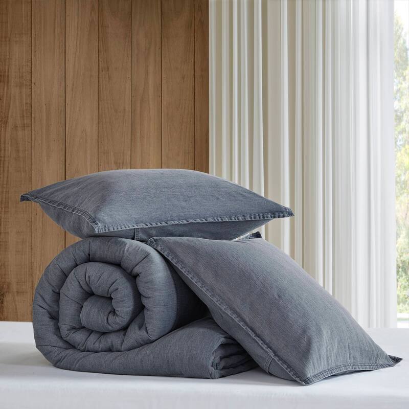3PCS Full/Queen All Season Cotton Comforter Set with Poly Fill and Standard Shams