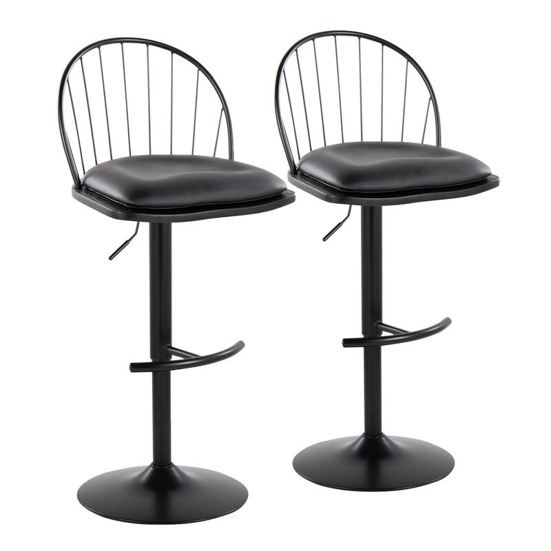 Carbon Loft Ellul Adjustable Bar Stool with Removable Seat Cushion (Set of 2)