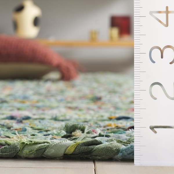 dimension image slide 6 of 10, SAFAVIEH Georgine Handmade Braided Bohemian Cotton Rug