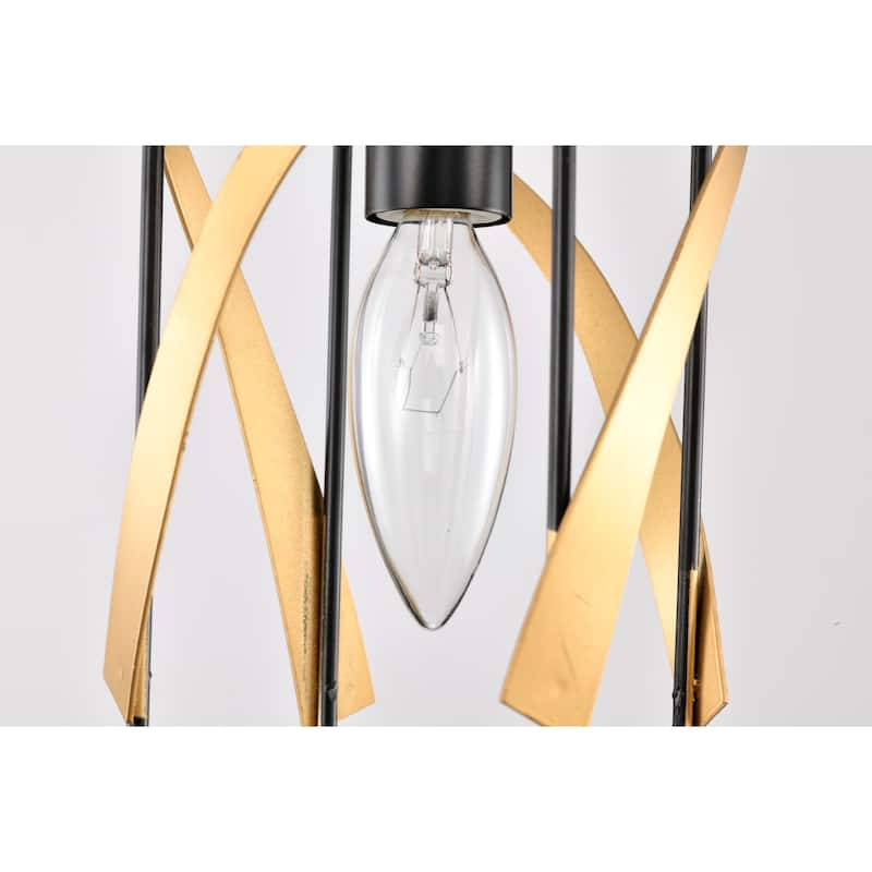 Sana 5 Inch Matte Black and Gold Single Light Pendant