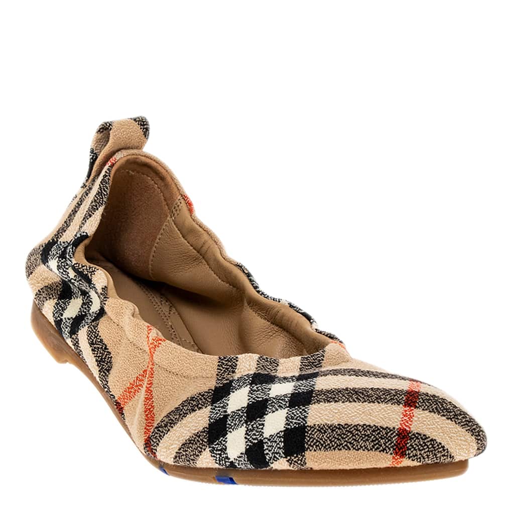 Burberry Baby Ballerinas in Check Wool