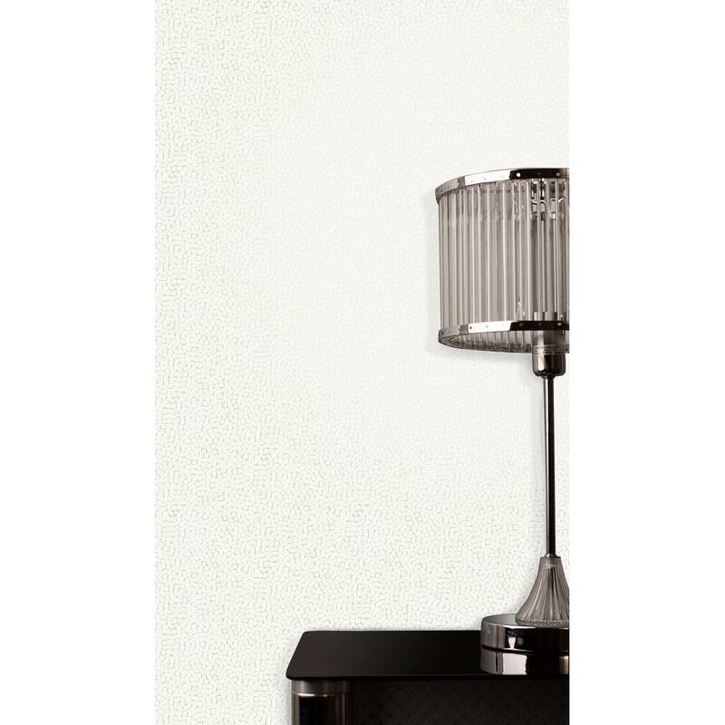 Decorline Ostinato White Geometric Wallpaper - 20.5in x 396in x 0.025in