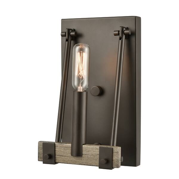 slide 2 of 4, Transitions 1-Light vanity light in Oil Rubbed Bronze / Aspen