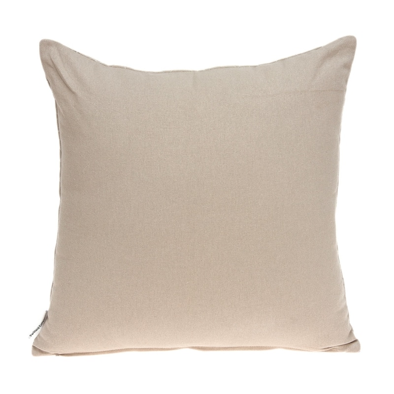 HomeRoots 20" Beige and Orange Striped Cotton Blend Throw Pillow