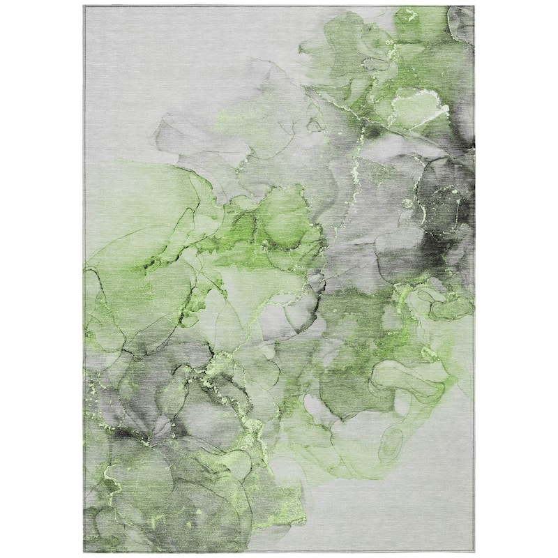 Machine Washable Indoor/ Outdoor Abstract Chantille Rug