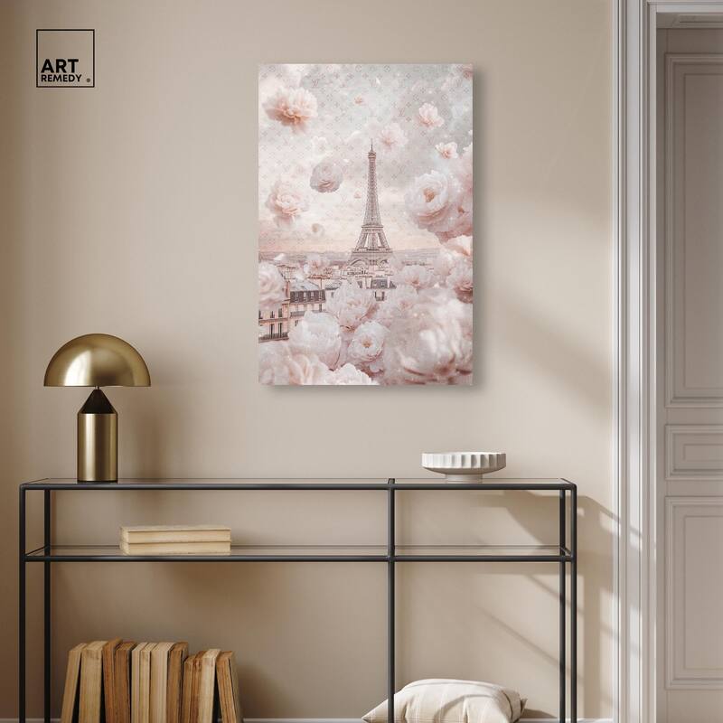 Raining Petals in Paris Canvas by Art Remedy, Gallery Wrapped