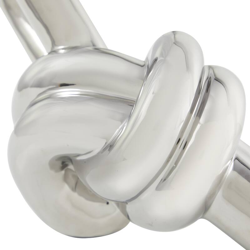 Ceramic Knot Decorative Sculpture - Silver - Roche River Decor