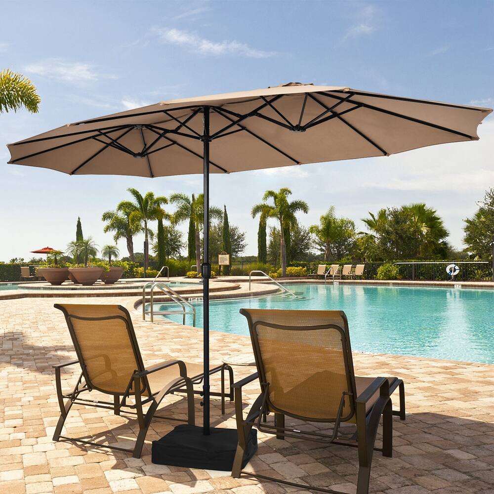 Gymax 15 ft Double-Sided Patio Twin Umbrella Extra-Large Market