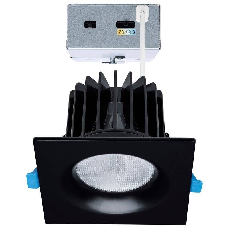 16/20/24 Watt LED Remote Driver Downlight 27K/30K/35K/40K/50K CCT Field Selectable Square Black - Black