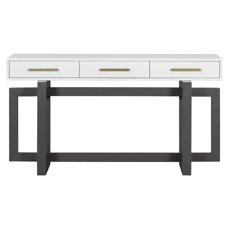 57" Elegant Console Table with Three Drawers