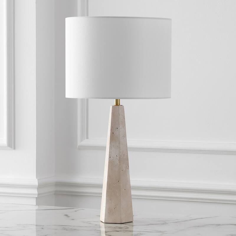 SAFAVIEH Couture Gabryanna Travertine Table Lamp - 14"W x 14"D x 26"H