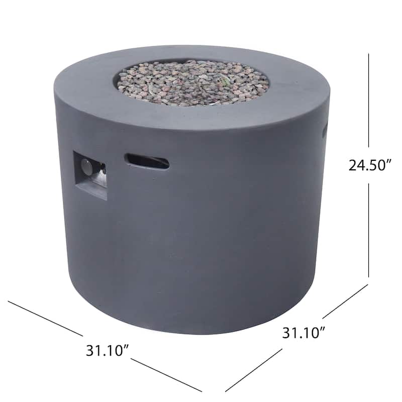 Aidan Outdoor Circular Propane Fire Pit by Christopher Knight Home - N/A