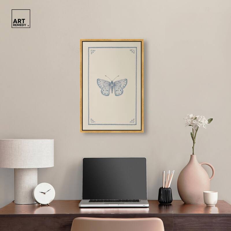 Blue Butterfly II Canvas by Art Remedy