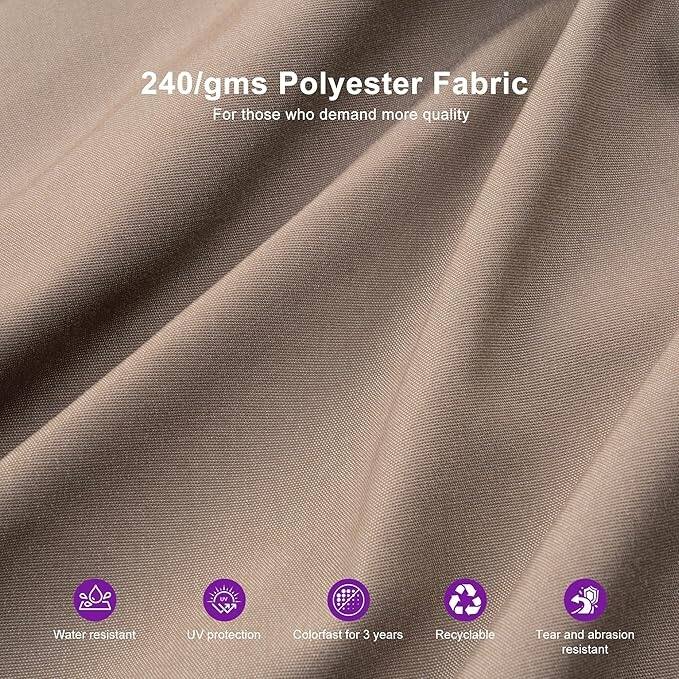 PURPLE LEAF 8 ft Stylish UV50+ Fade Resistant Patio Cantilever Umbrella with 360-degree Rotation