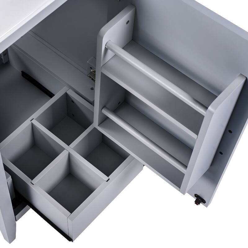 Bathroom Vanity with Sink,Door Shelf,Soft-closing Door