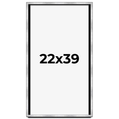 22x39 Shadow Box Frame Silver | 1.375 Inches Deep Real Wood