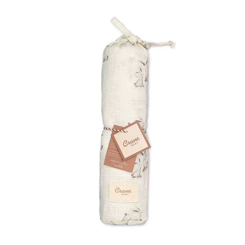 Crane Baby Organic Cotton Bunny Single Swaddle