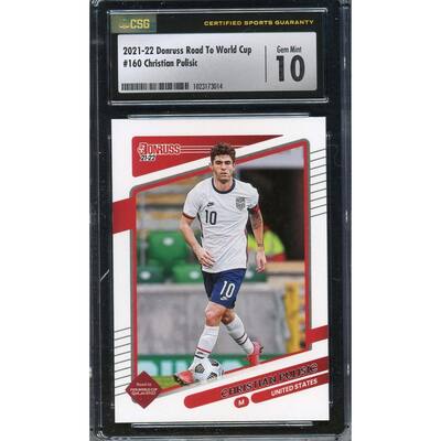 Christian Pulisic 2021 Donruss Road To World Cup Soccer Card #160 Graded CSG 10 - 8'6" x 11'6"