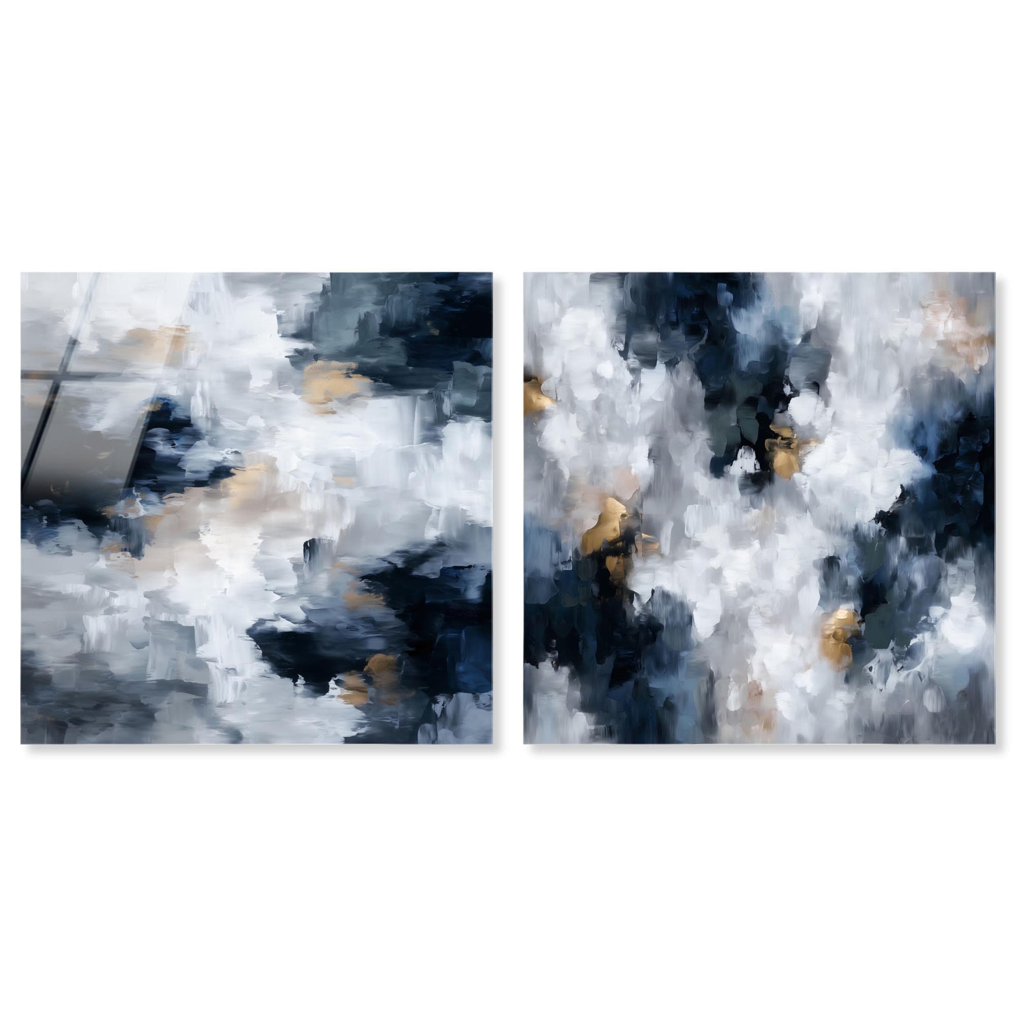 Midnight Ivory Elegance Modern Art Set of 2 Acrylic Print by Art Remedy